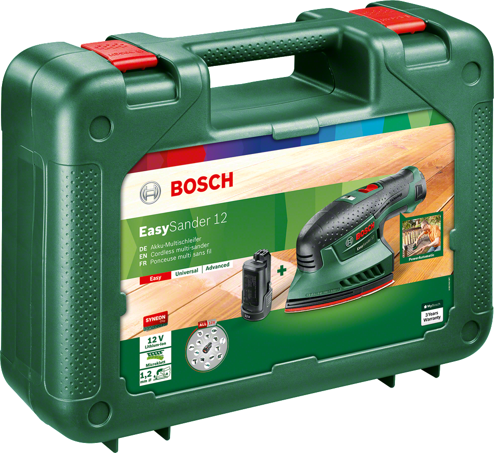 Bosch Easy Sander 12 Akülü Çok Amaçlı Zımpara 2,5 AH (Çift Akü)