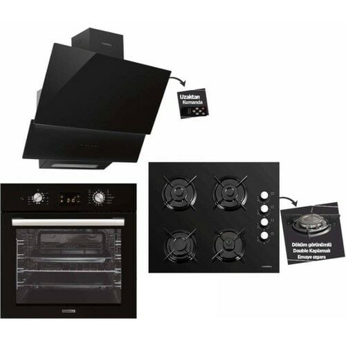 Luxell Opal Siyah Ankastre Set