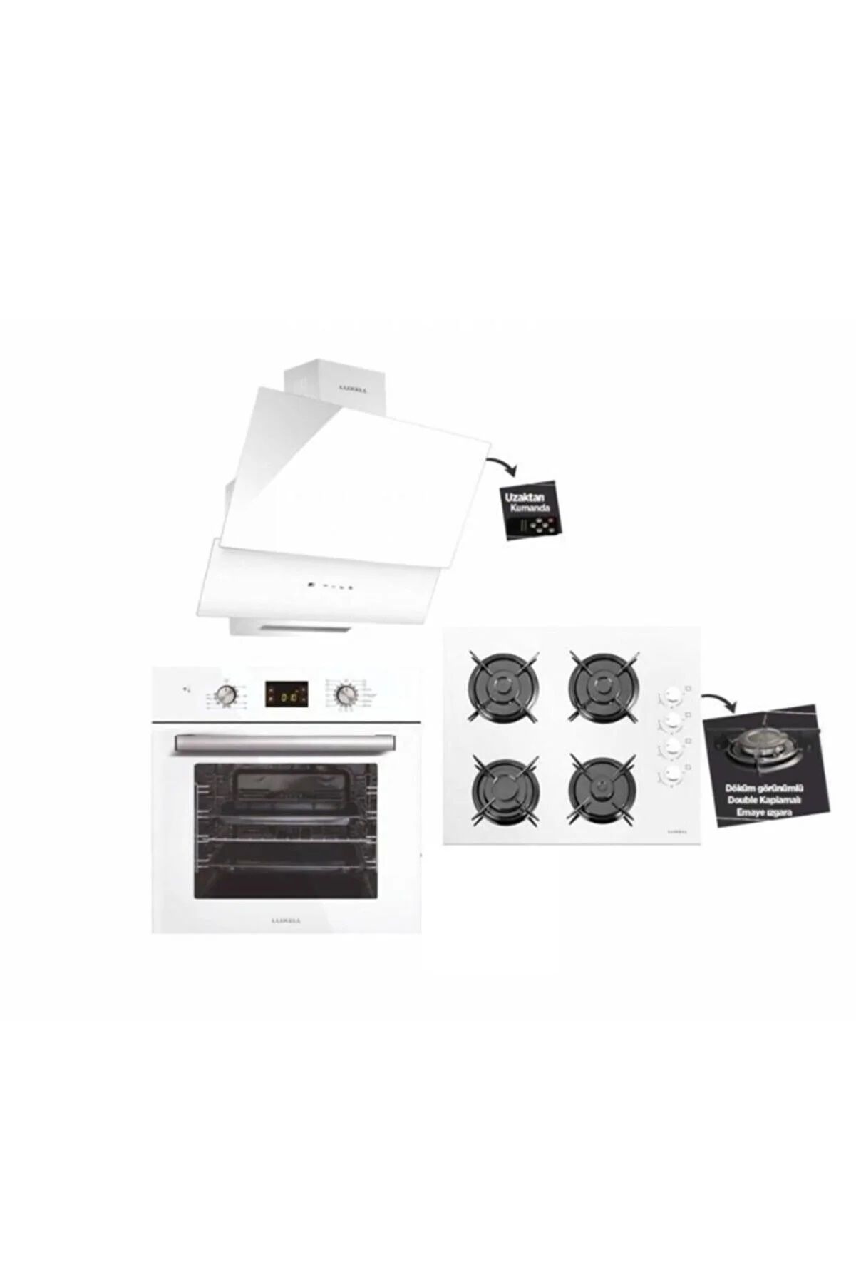 Luxell Opal Beyaz Ankastre Set