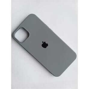 Apple iPhone 13 Uyumlu Lansman Içi Kadife Silikon Logolu Kılıf GRİ