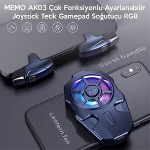 Çok Fonksiyonlu Telefon Gamepad Sessiz Soğutucu Fan Radyatör Joystick Tetik Gamepad Rgb Işık Ile