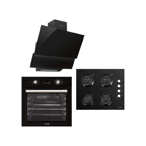 Luxell Opal 15 Programlı 3lü Ankastre Set Siyah