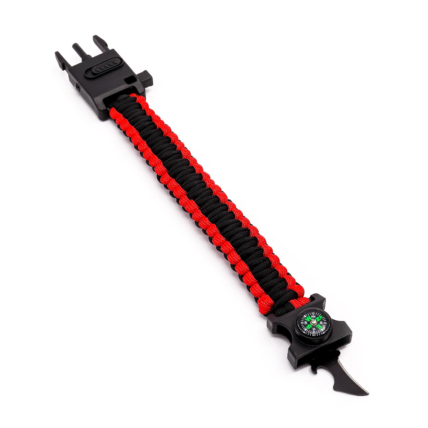 FreeCamp Halti Pusulalı Paracord-KIRMIZI-SİYAH