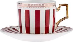 Karaca Jolly Red Bold Line 6 Kişilik Kahve Fincan Takımı 100 ml