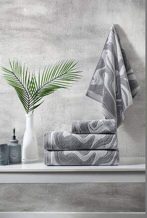 Özdilek Marble Kadife Banyo Havlusu 90x150 GRİ