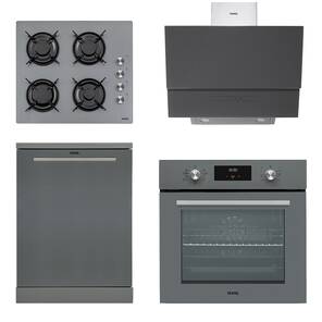 VESTEL Ankastre 4'lü Gri Cam Set