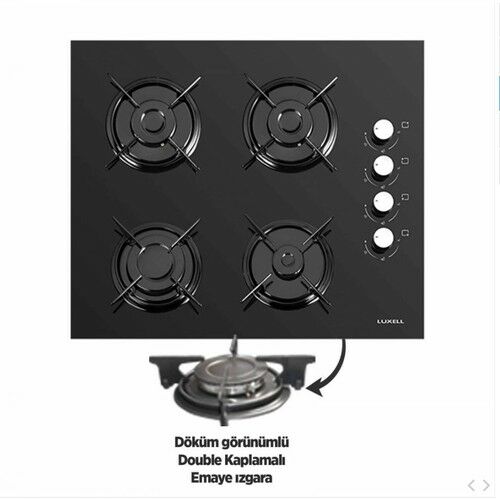 Luxell Opal Siyah Ankastre Set