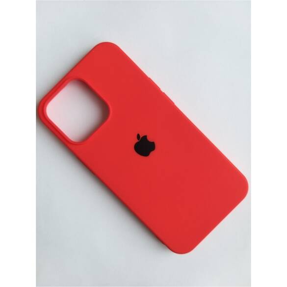 Apple iPhone 13 Pro Uyumlu Lansman Içi Kadife Silikon Logolu Kılıf KIRMIZI