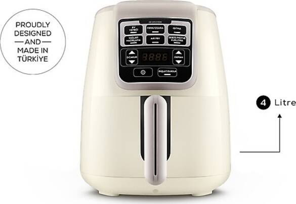 Karaca Air Pro Cook XL 2 in 1 Konuşan Airfryer iconic beige