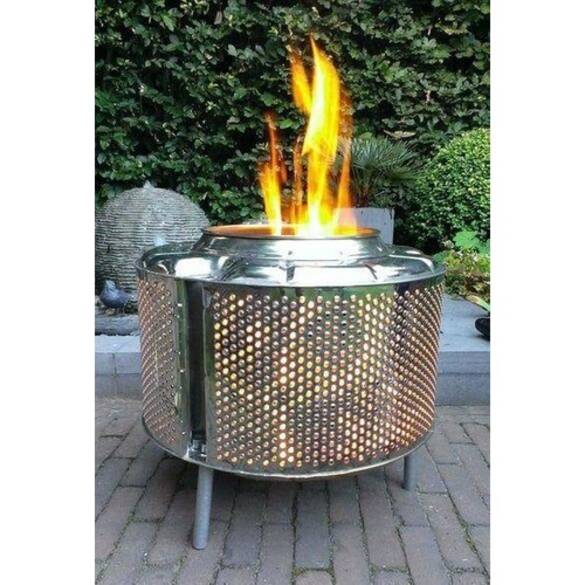 Karadağ Taşınabilir Ateş Çukuru Şömine Krom Çelik