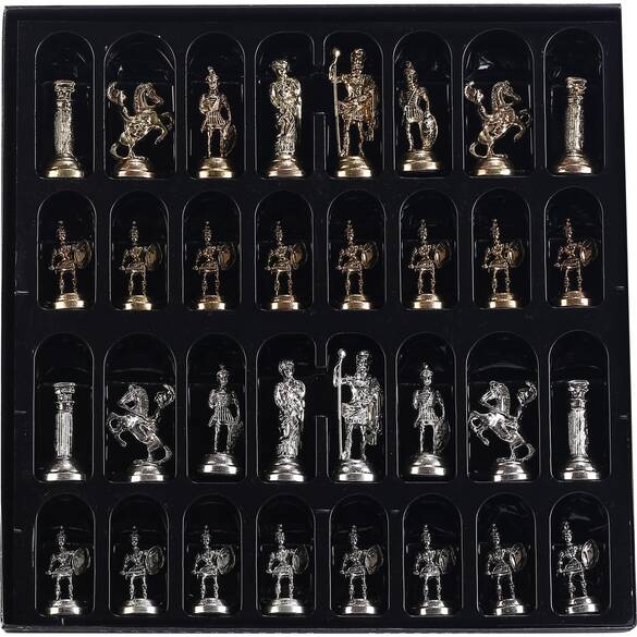 Küçük Boy Metal Roma Satranç Taşı Parlak