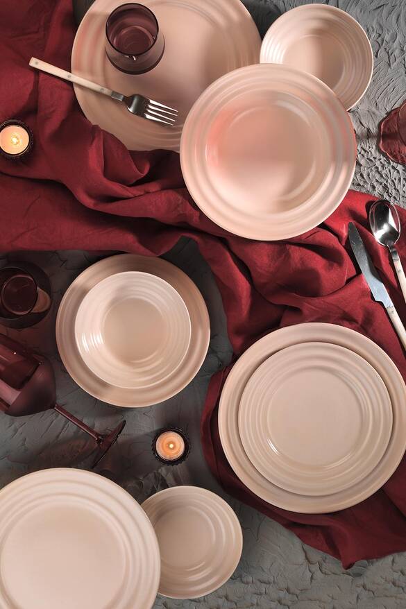 Kütahya Porselen New Tuvana 24 Parça 6 Kişilik Yemek Seti Pembe