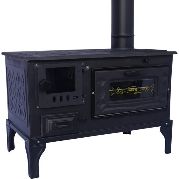 Özçancı Cam Kapak Takma Ayak Döküm Estetik Kuzine Soba Kömür Odun Sobası