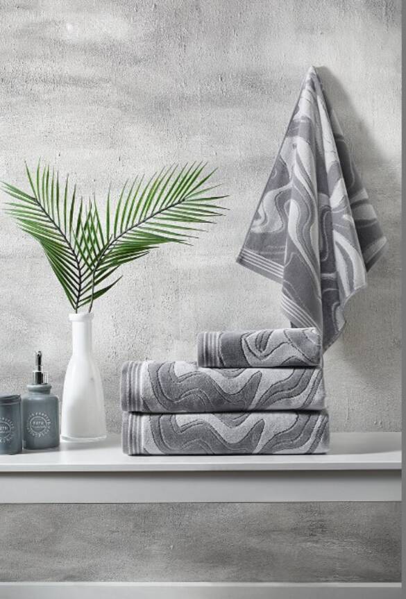 Özdilek Marble Kadife Banyo Havlusu 90x150 GRİ