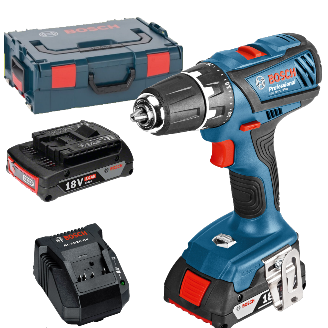 Bosch GSR 18-2-LI Plus Akülü Delme Vidalama  L Boxx Çantalı 2 x 4,0 Ah