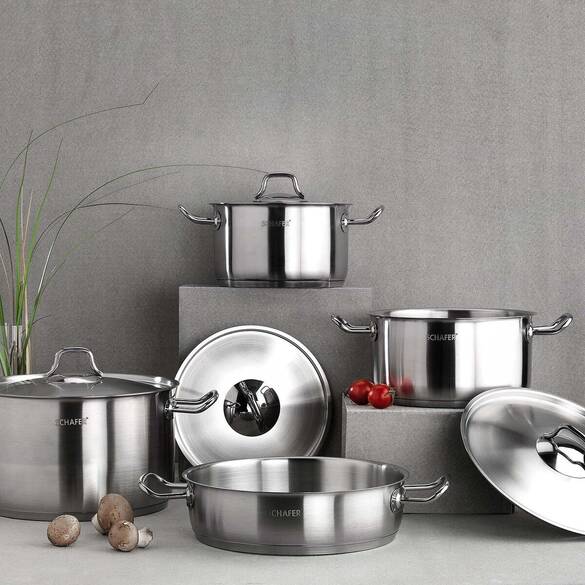 Schafer Flat 8 Parça Inox Çelik Tencere Seti