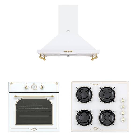 VESTEL Ankastre Beyaz Rustik Set