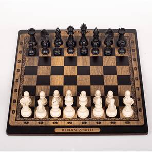 Isme Özel Ahşap Satranç Takımı Kişiye Özel Hediye Satranç Seti