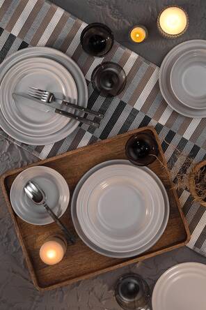 Kütahya Porselen New Tuvana 24 Parça 6 Kişilik Yemek Seti Bej