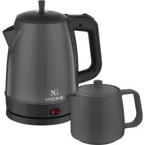 NG Home Retro Plus Porselen Demlikli Çay Makinesi Antrasit