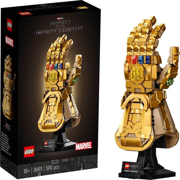 LEGO® Marvel Sonsuzluk Eldiveni 76191 Koleksiyonluk Yapım Seti; Sonsuzluk Taşlarıyla Thanos’un Sağ El Eldiven Modeli (590 Parça)